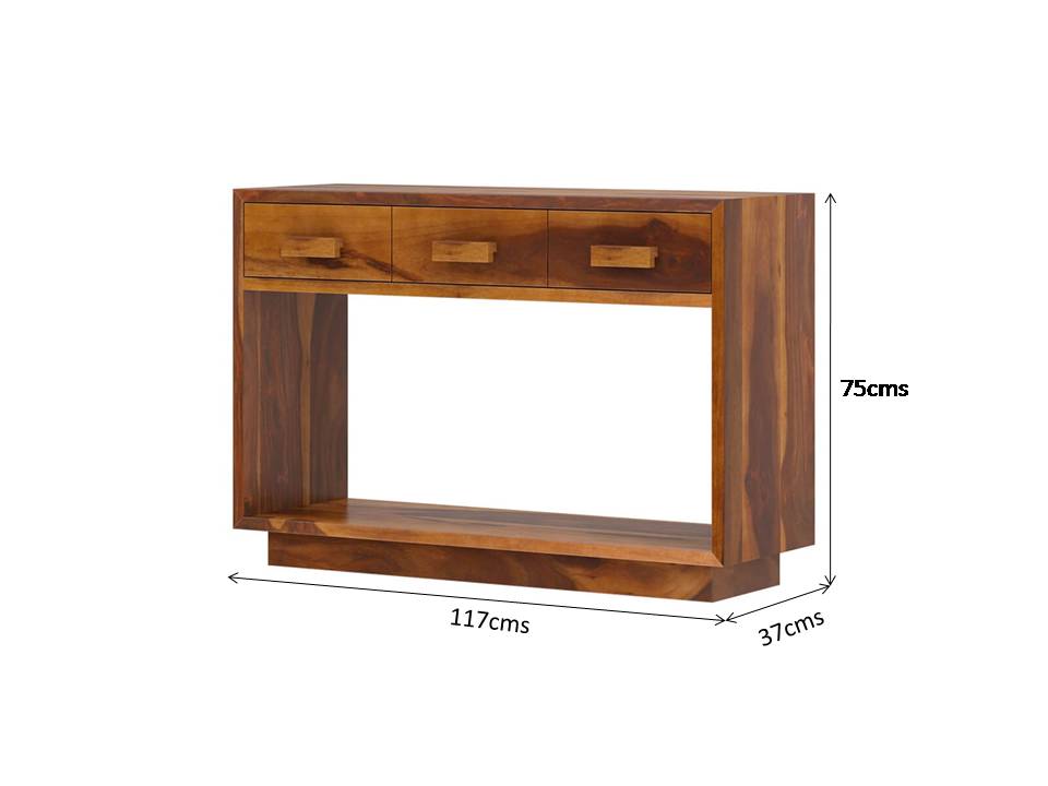 aura solid wood console table
