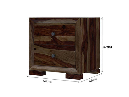 udsar solid wood bedside table in walnut finish