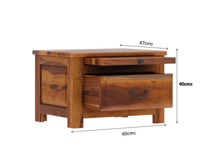 flora solid wood bedside table in natural finish