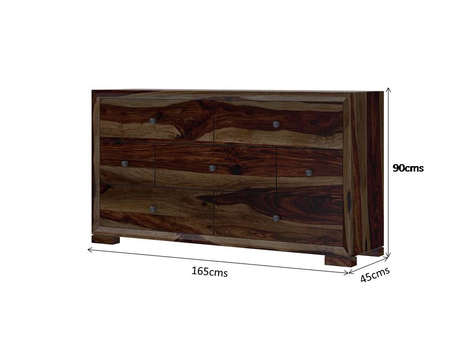 udsar solid wood dresser in medium espresso finish