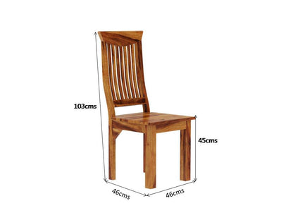 bolivia solid wood dining chair in natural finish