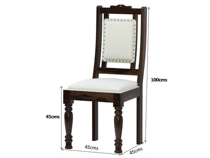niksa royale solid wood brass inlay chair