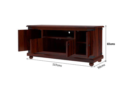 Matay solid wood TV unit in rosewood finish