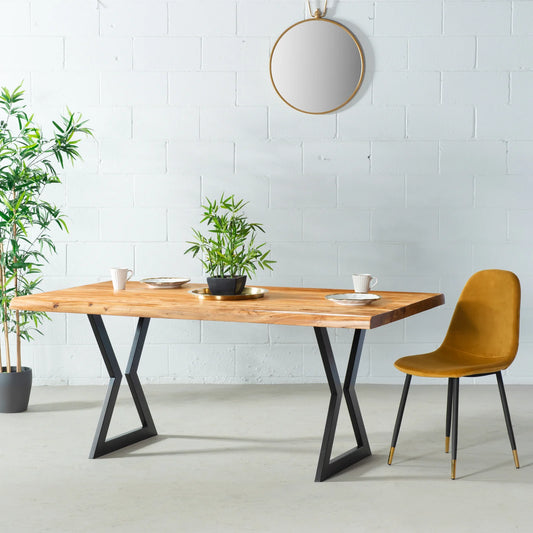 Biscay Live Edge Dining Table In Acacia Wood