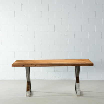 Zenith Live Edge dining Table In Steel Legs