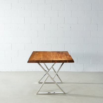 Zenith Live Edge dining Table In Steel Legs