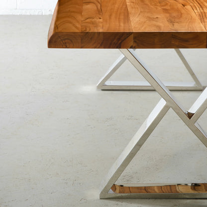 Zenith Live Edge dining Table In Steel Legs