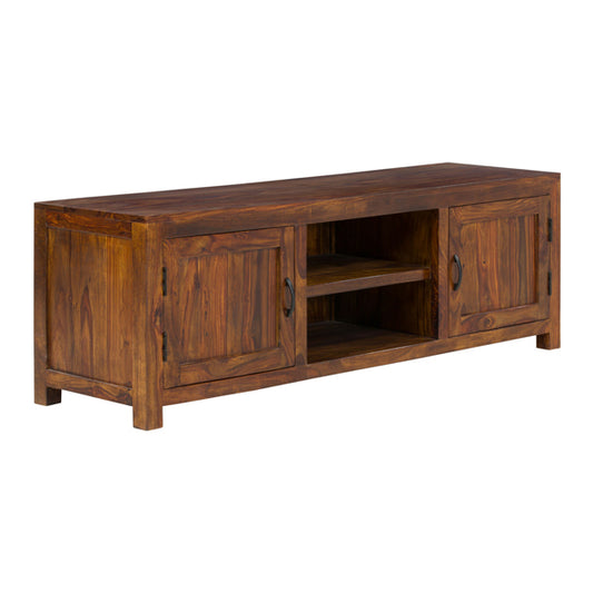 braun solid wood tv unit in natural finish