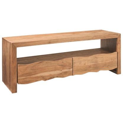 live edge solid wood tv Console in stone finish