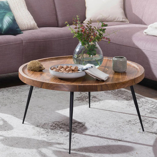 chippa solid wood round coffee table