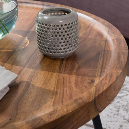 chippa solid wood round coffee table