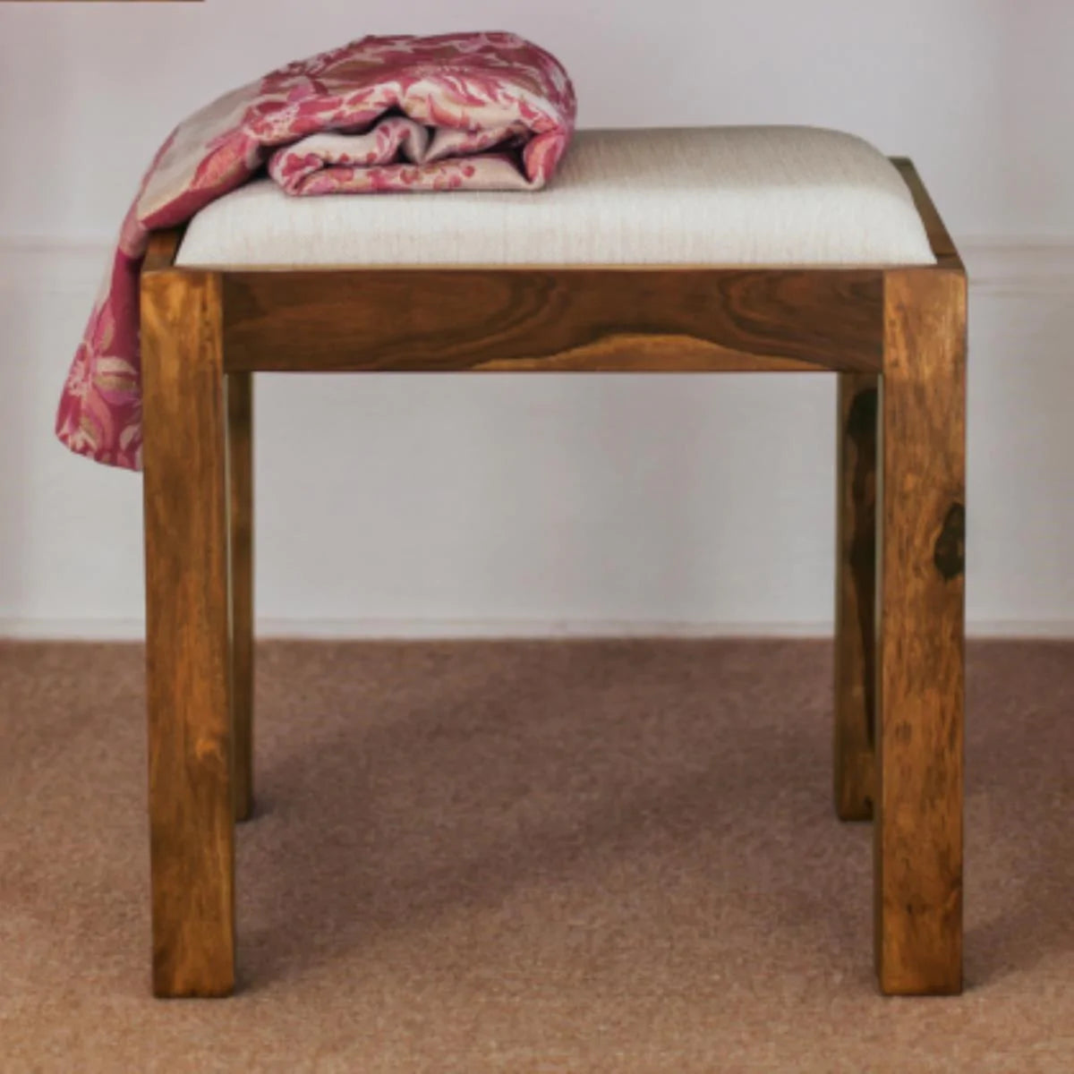 rockford solid wood dressing table set with stool