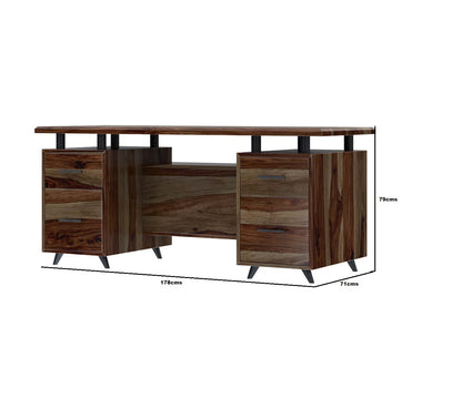 allyer solid wood office desk in walnut finish