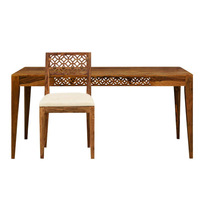 Octane Solid Wood Dining Table Set With 6 Chairs In Natural Finish