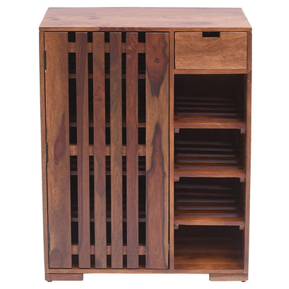kelty solid wood shoe rack in natural finish