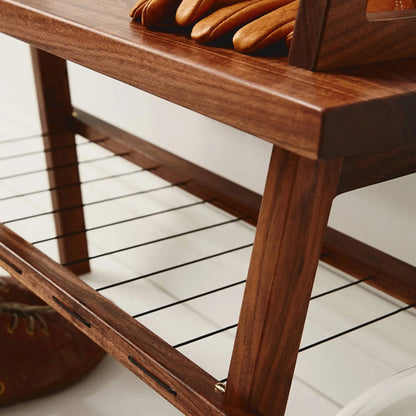 chotu solid wood shoe rack in natural finish