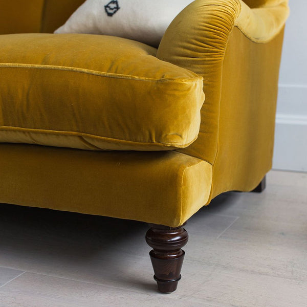 hazel sofa in velvet fabric