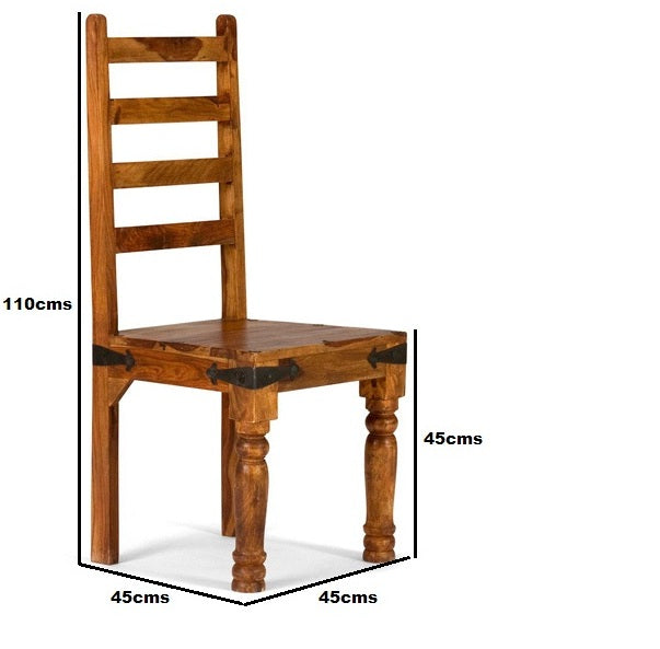 Merlin Solid Wood Dining Table Set With 4 Chairs In Natural Finish