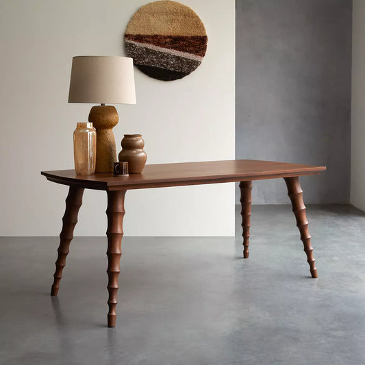 Kharad Paga Solid Wood Dining Table In Natural Finish