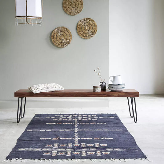 avian solid wood and metal bench