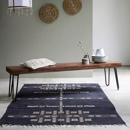 avian solid wood and metal bench