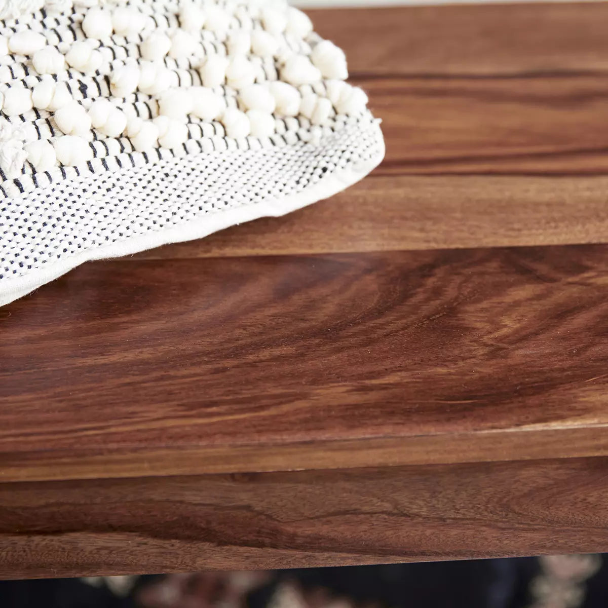 avian solid wood and metal bench