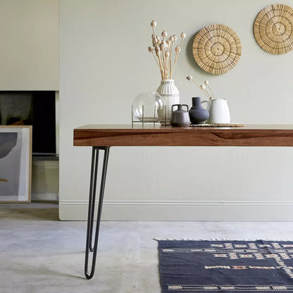 Avian Solid Wood And Metal Dining Table
