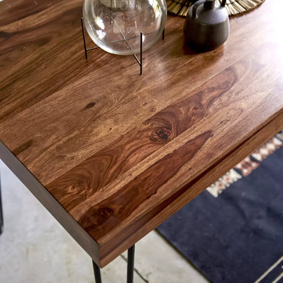 Avian Solid Wood And Metal Dining Table