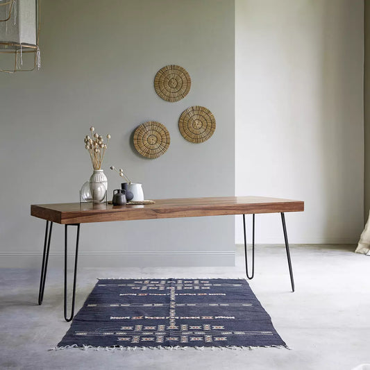 Avian Solid Wood And Metal Dining Table