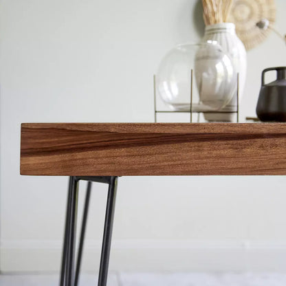Avian Solid Wood And Metal Dining Table