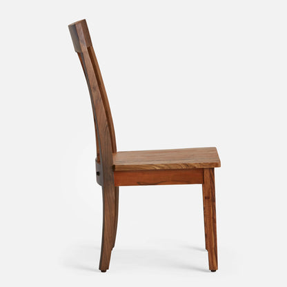 dogli solid wood dining chair in natural finish