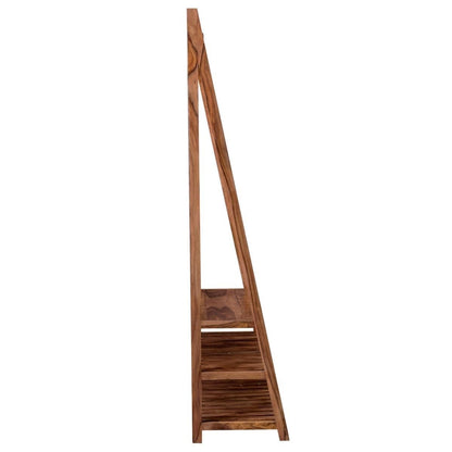 ladder solid wood shoe rack in natural finish