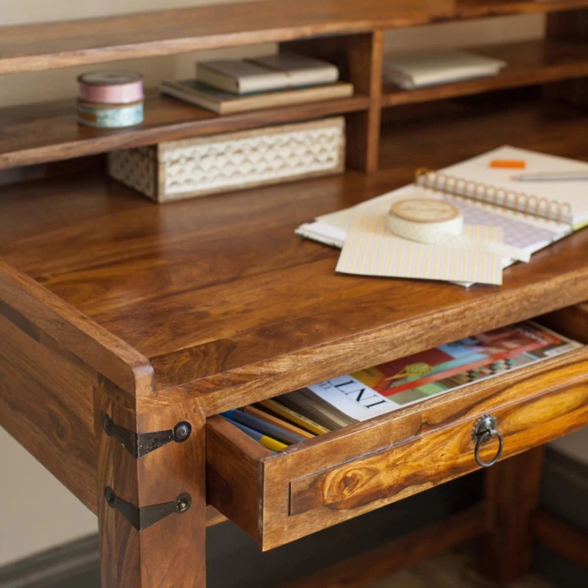 jali solid wood study/writing table