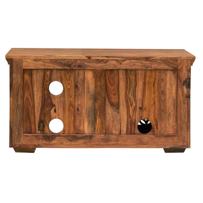 camellia solid wood tv unit in natural finish
