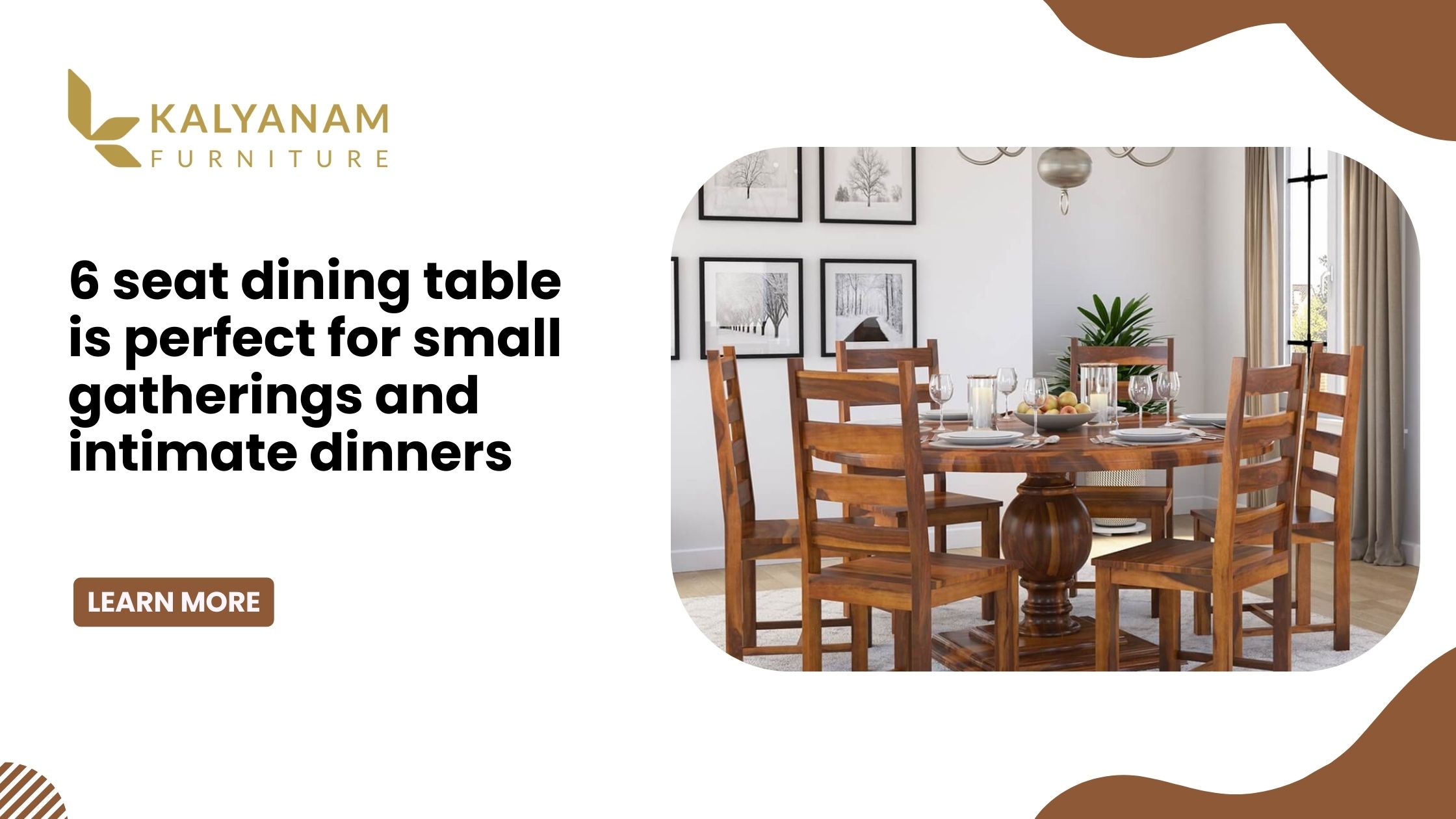 6 seat dining table Kalyanam Furniture